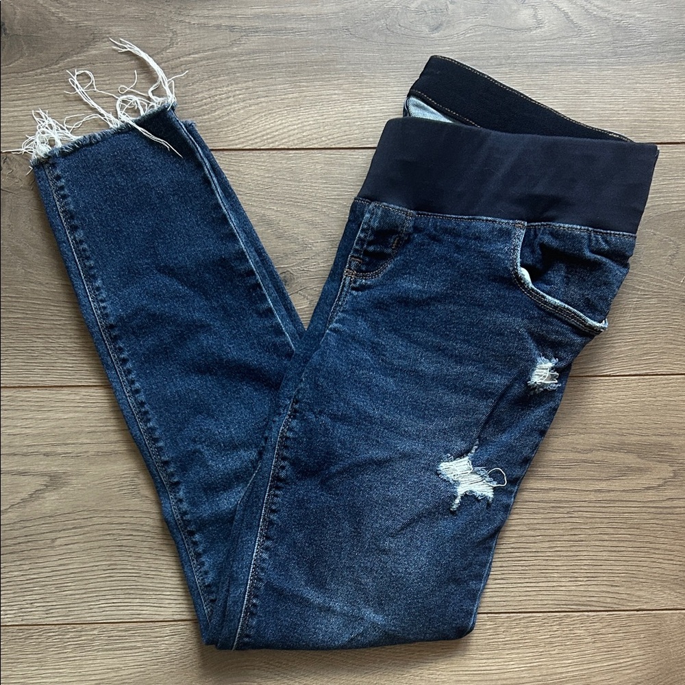 Maternity Old Navy Rockstar Super Skinny Jeans 10 Long Low Waist Band